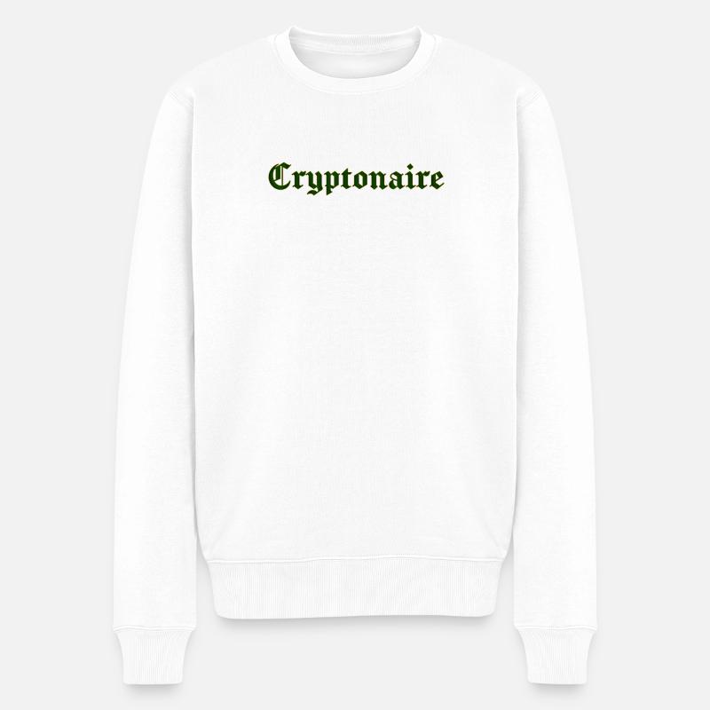 Cryptonaire - Männer Premium Bio Pullover - Weiß