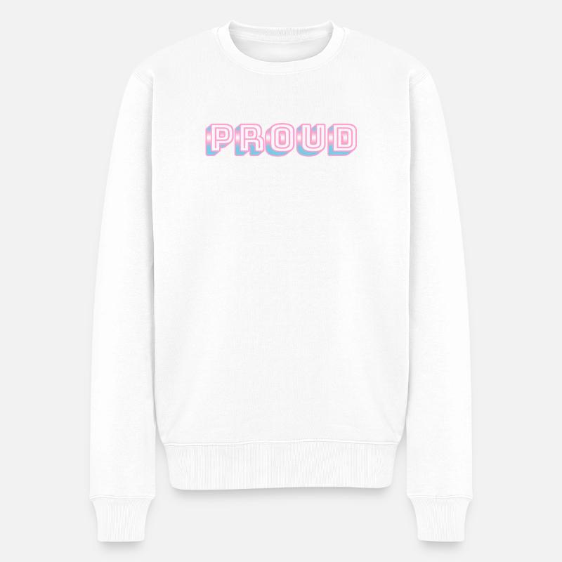 Trans Pride - Transgender-Flaggenfarben - Männer Premium Bio Pullover - Weiß