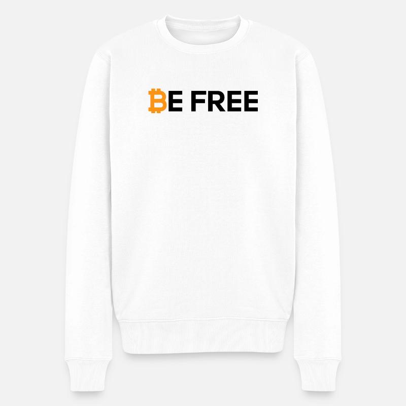 Bitcoin Be Free - Männer Premium Bio Pullover - Weiß