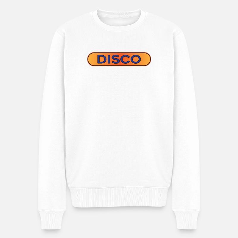 Badge rétro disco néon - Pull Premium bio Homme - blanc