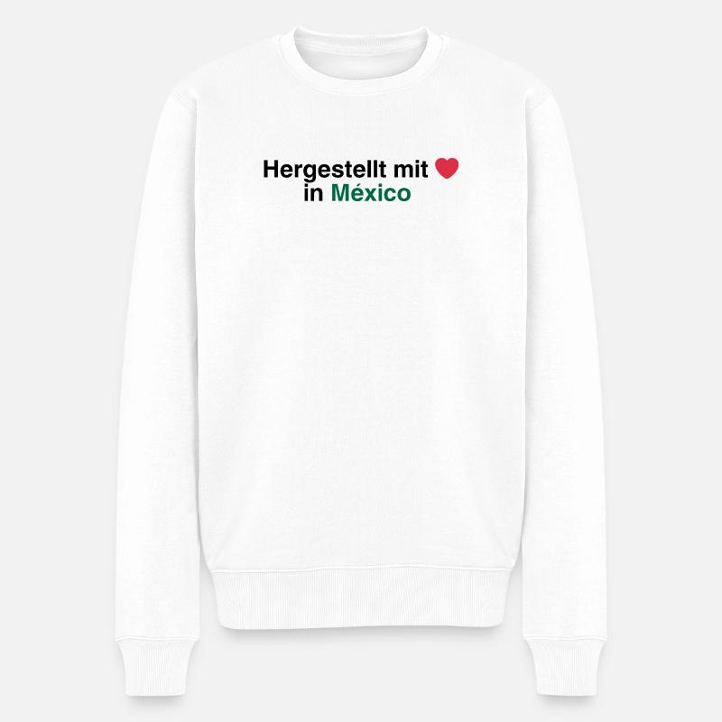 Hergestellt mit ❤️ in Mexiko - Männer Premium Bio Pullover - Weiß