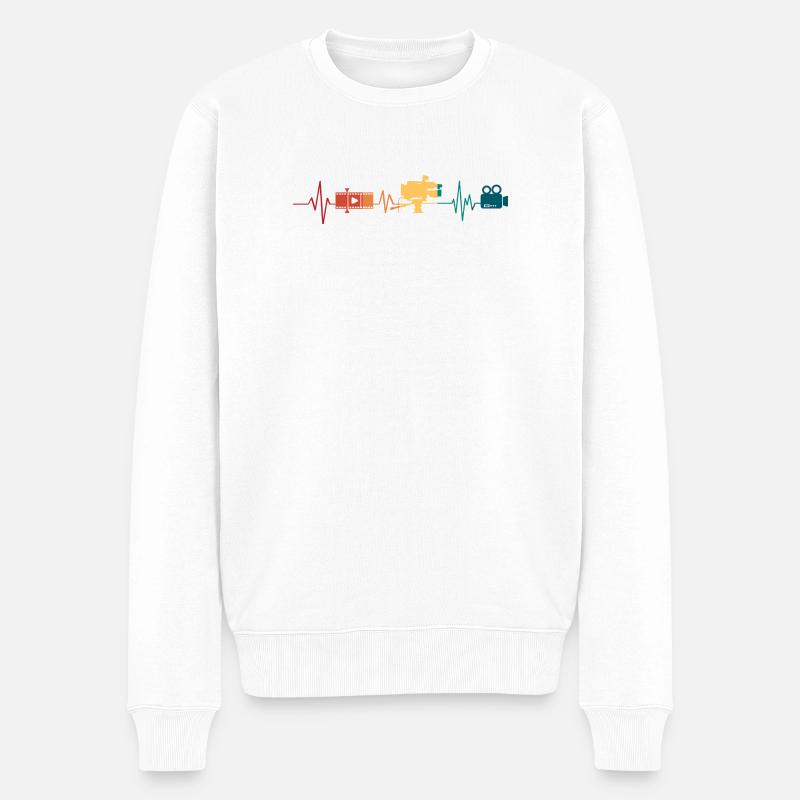 Herzschlag-Videografie - Männer Premium Bio Pullover - Weiß