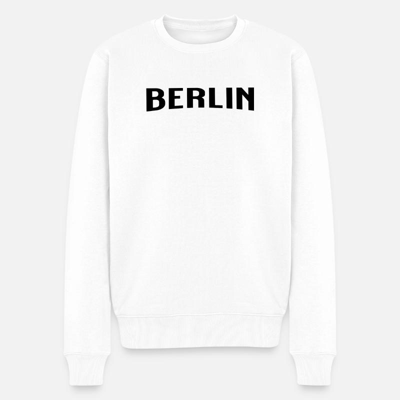 Berlin - Männer Premium Bio Pullover - Weiß