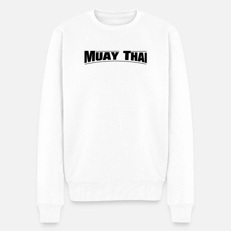 MUAY THAI - Men's Premium Organic Jumper - white