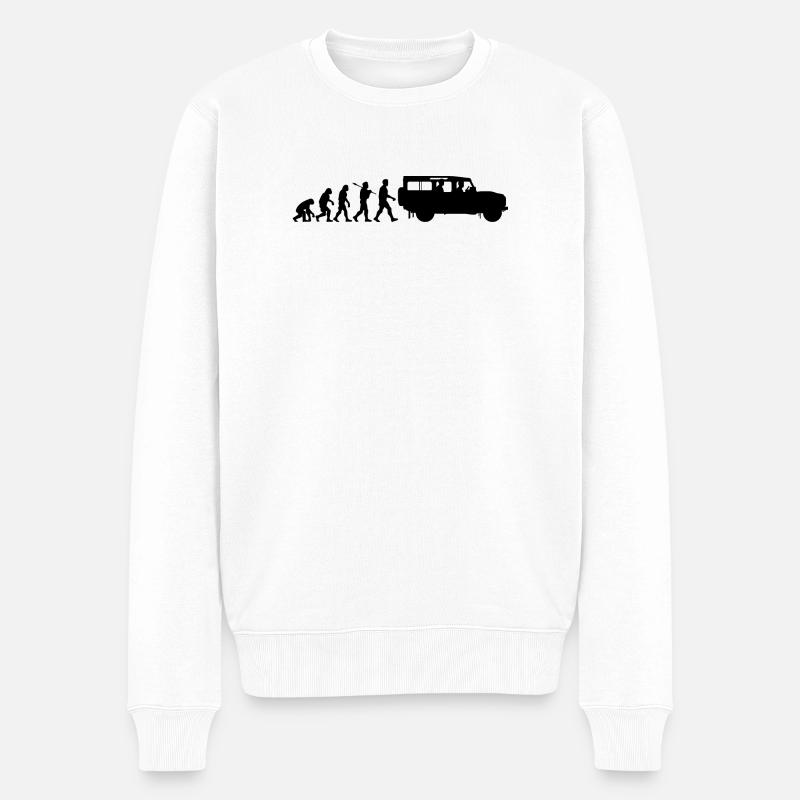 Defender 110 Evolution - Männer Premium Bio Pullover - Weiß