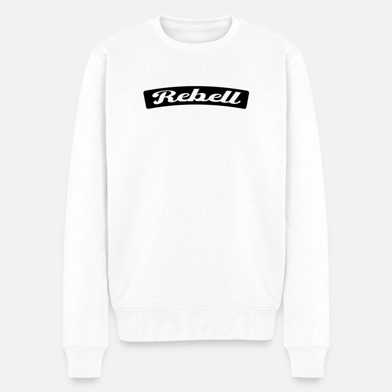 Rebell - Männer Premium Bio Pullover - Weiß