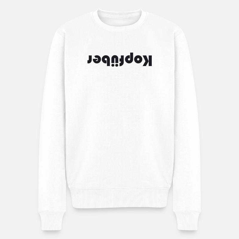 Kopfüber - Männer Premium Bio Pullover - Weiß