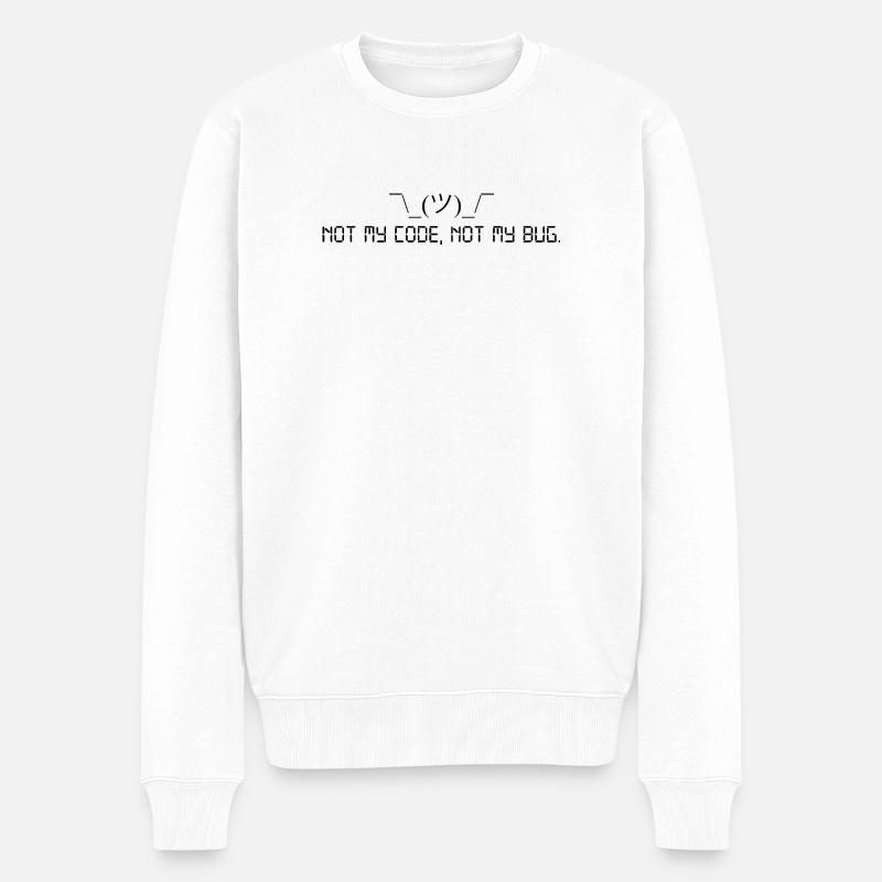 Not my code, not my bug. - Männer Premium Bio Pullover - Weiß