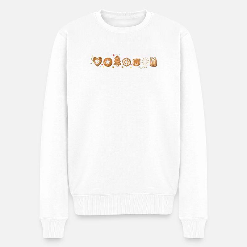 Weihnachtskekse - Männer Premium Bio Pullover - Weiß