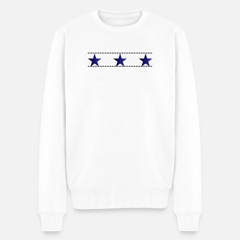 Tripple Star - Männer Premium Bio Pullover - Weiß
