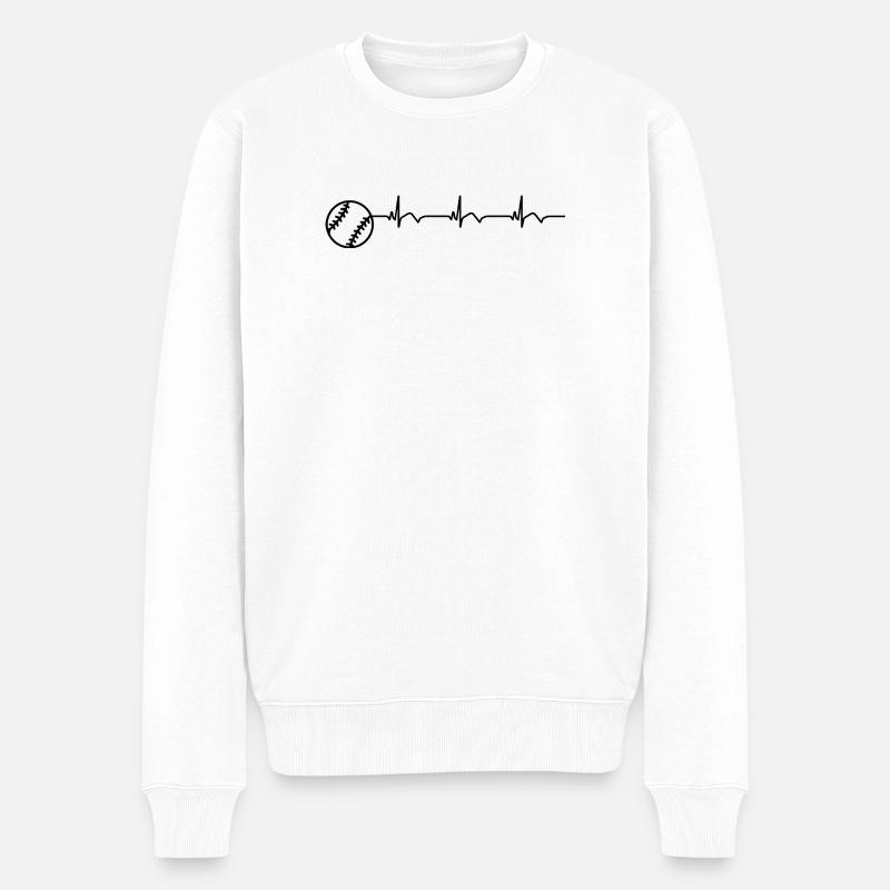 Baseball ECG Batte de baseball - Pull Premium bio Homme - blanc