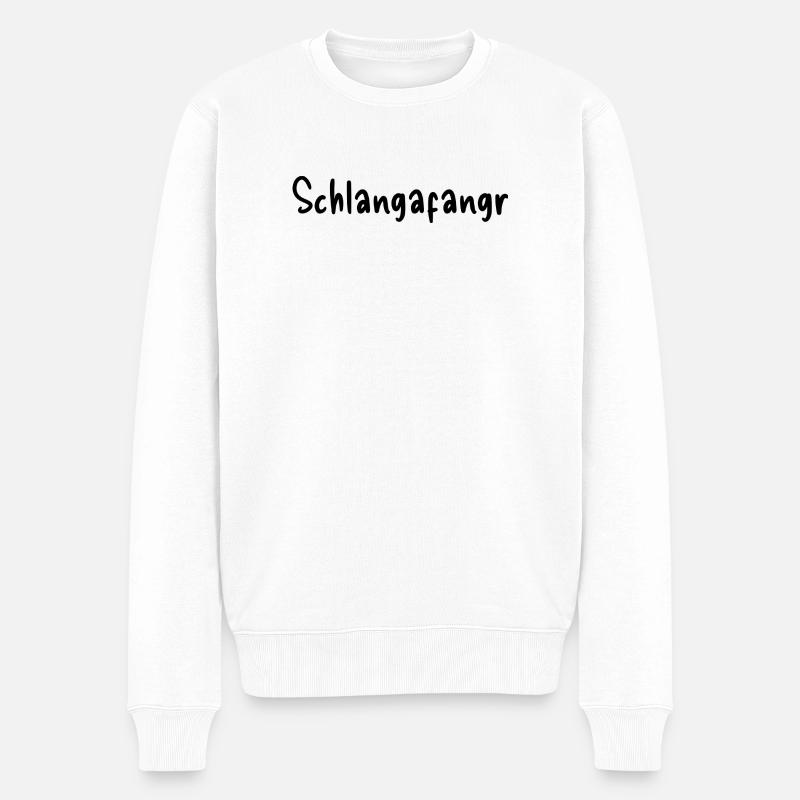 Schlangafangr - Männer Premium Bio Pullover - Weiß