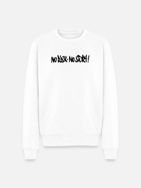 No Risk No Story Motto - Men's Premium Organic Jumper - white