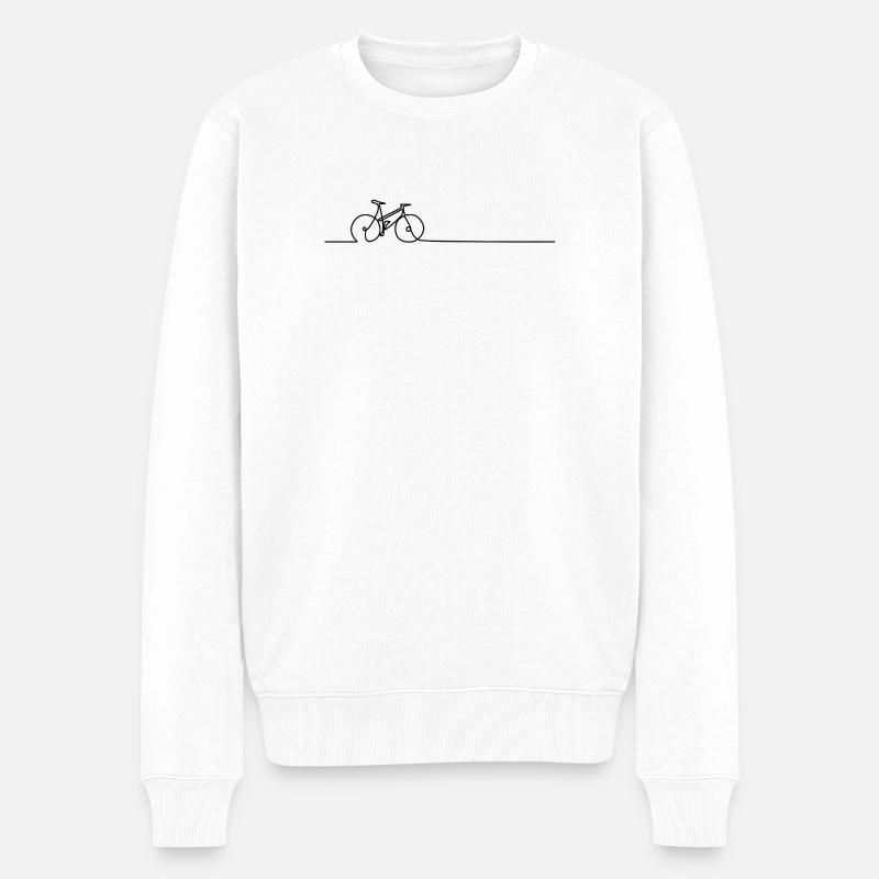 Radlinien Silhouette auf schwarzem Hintergrund - Männer Premium Bio Pullover - Weiß
