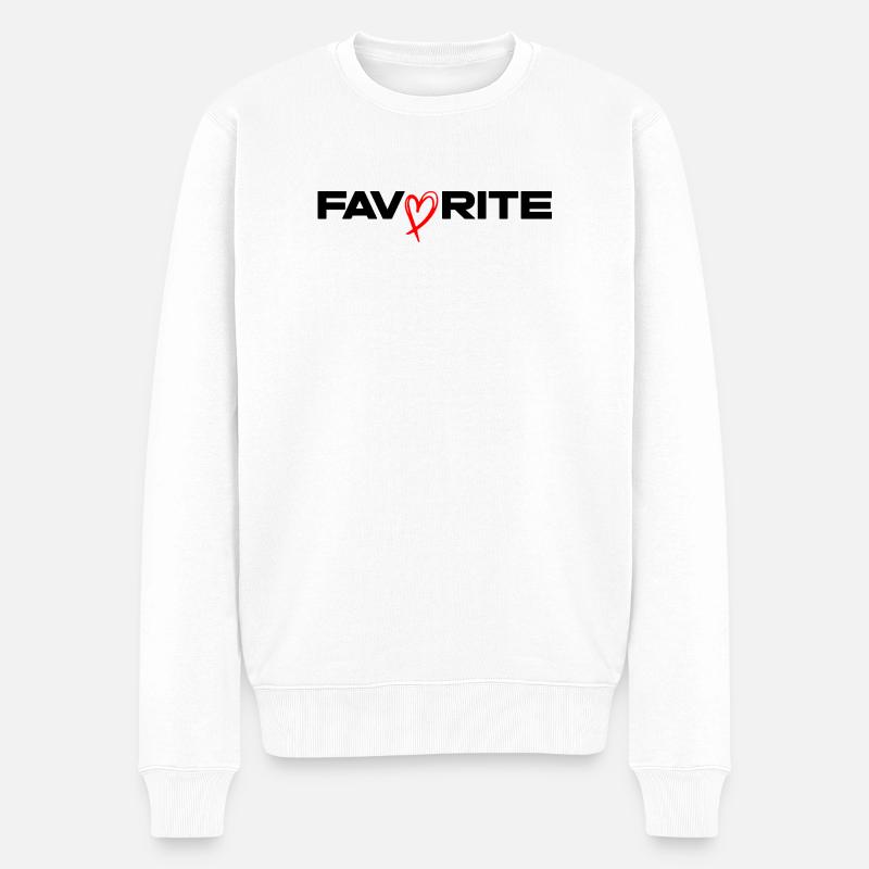 Freehand Herzlinie - Männer Premium Bio Pullover - Weiß