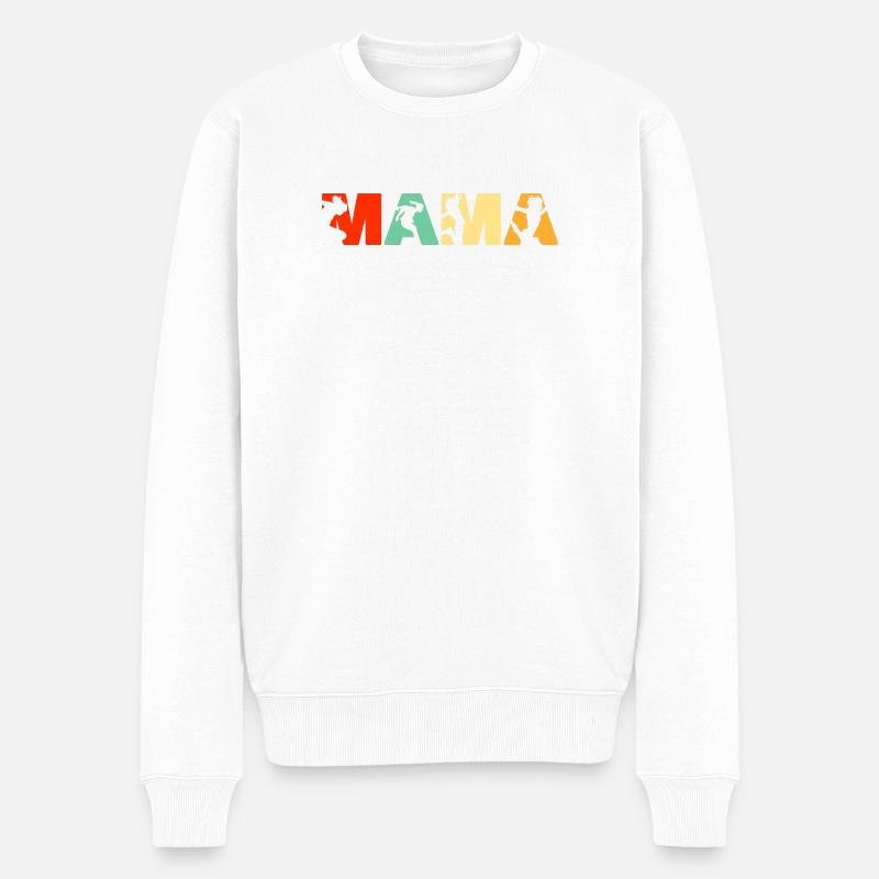 Mama Parkour freilaufendes Retro-Design - Männer Premium Bio Pullover - Weiß