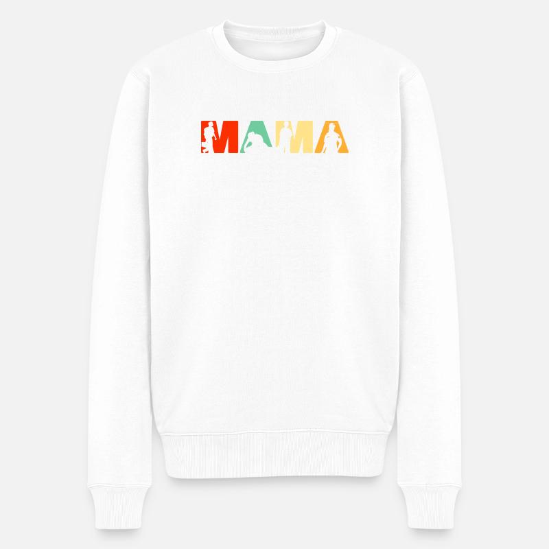 Sanitäterin Mama Retro EMT EMS Ersthelfer - Männer Premium Bio Pullover - Weiß