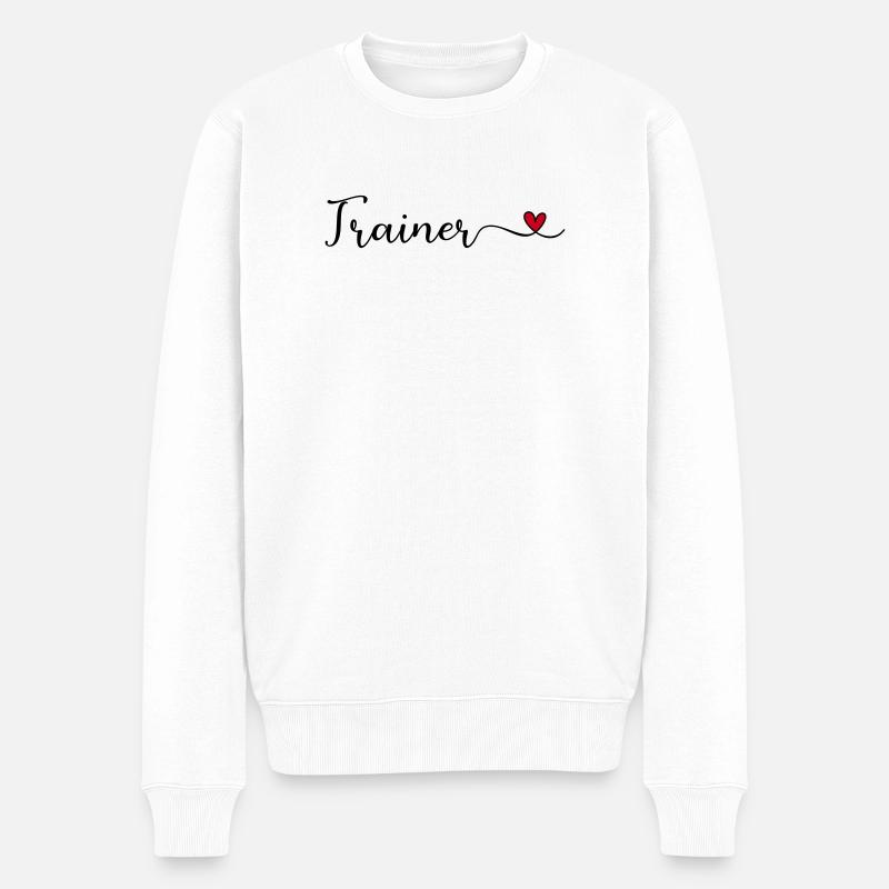 Trainer - Männer Premium Bio Pullover - Weiß
