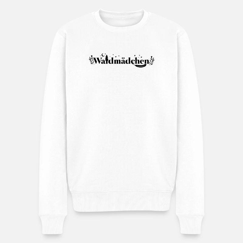 Waldmädchen – Wild. Frei. Echt. - Männer Premium Bio Pullover - Weiß