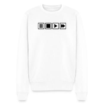 Retro Fernbedienung  Tasten Oldschool Minimalist - Männer Premium Bio Pullover - Weiß - Vorne - Thijin (182cm)