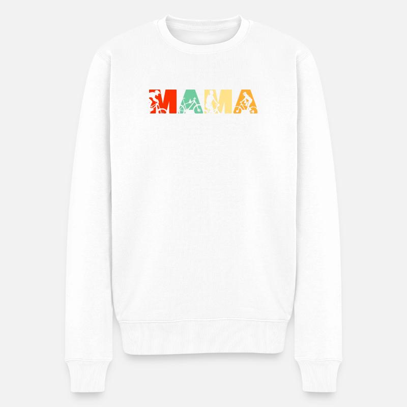 Mountainbike-Mama Offroad-Radfahren - Männer Premium Bio Pullover - Weiß