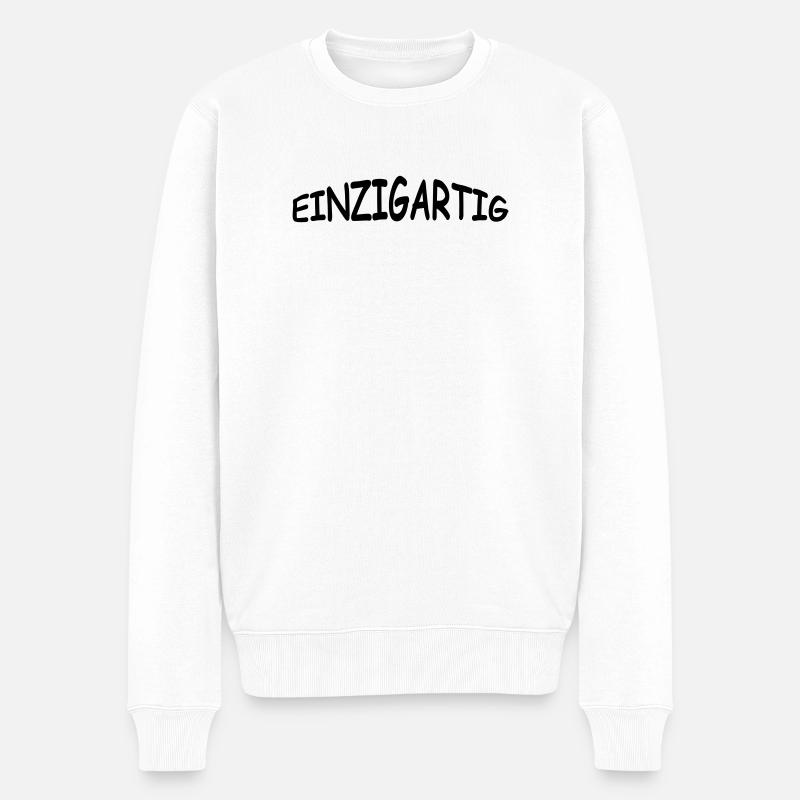 einzigartig - Männer Premium Bio Pullover - Weiß