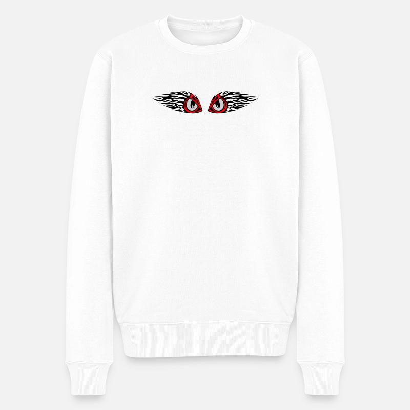 tribal eyes - Männer Premium Bio Pullover - Weiß