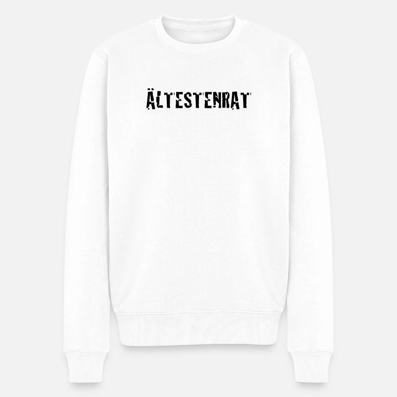 Ältestenrat | Stamm | alter | Rente | Rentner - Pull Premium bio Homme - blanc
