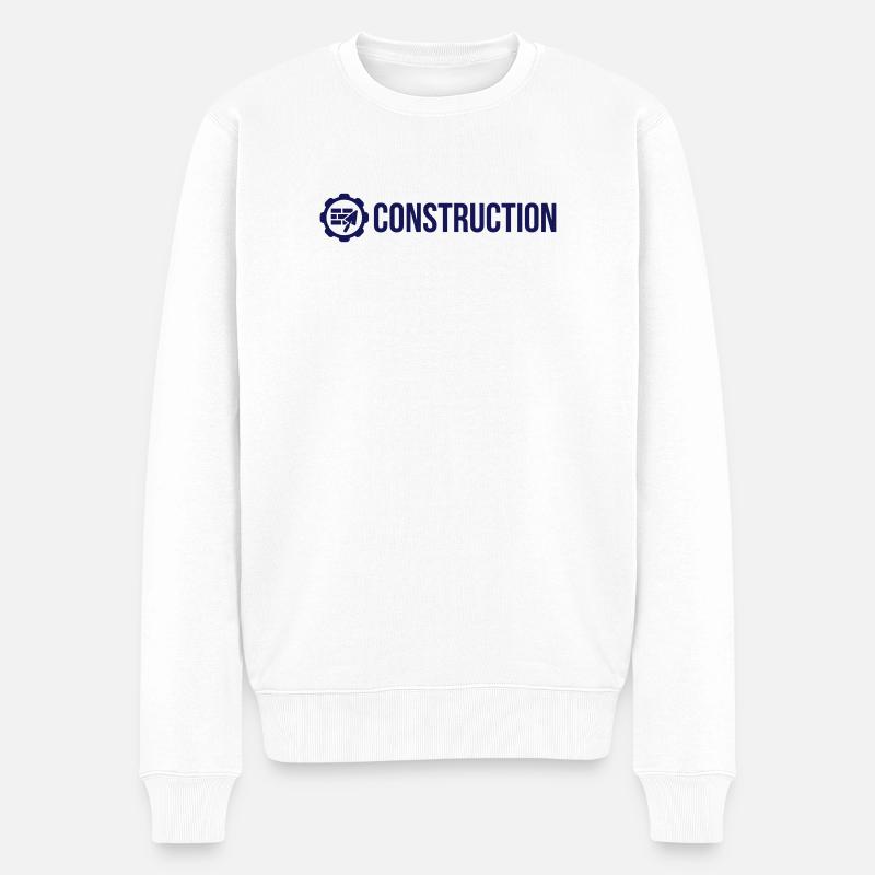 Construction - Pull Premium bio Homme - blanc