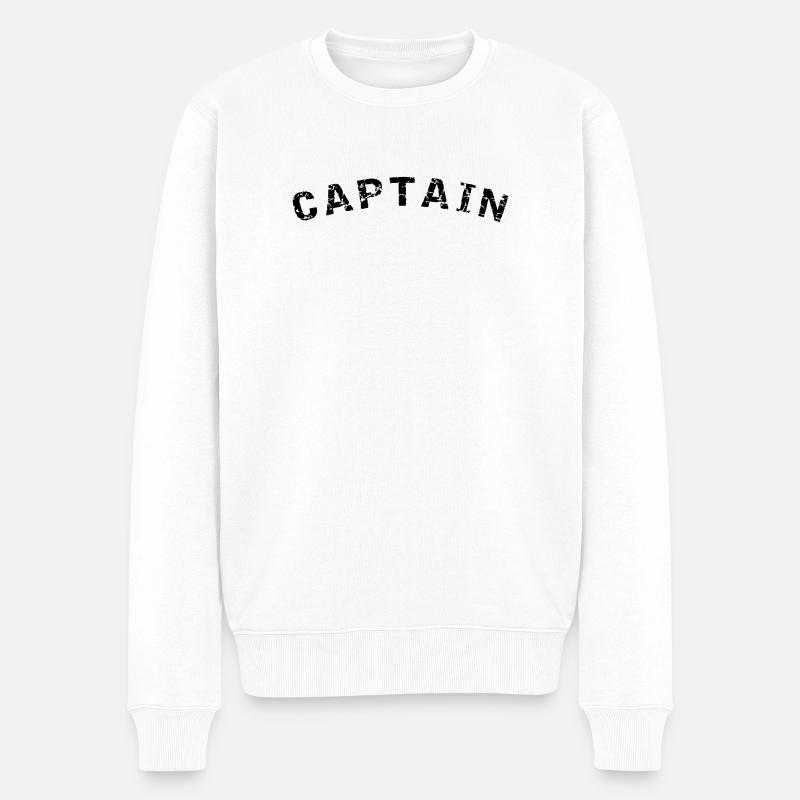 Captain Style Design - Männer Premium Bio Pullover - Weiß