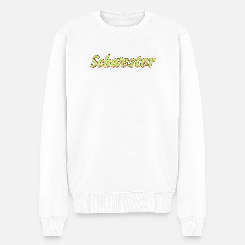 Kosename Schwester 3D Style - Männer Premium Bio Pullover - Weiß