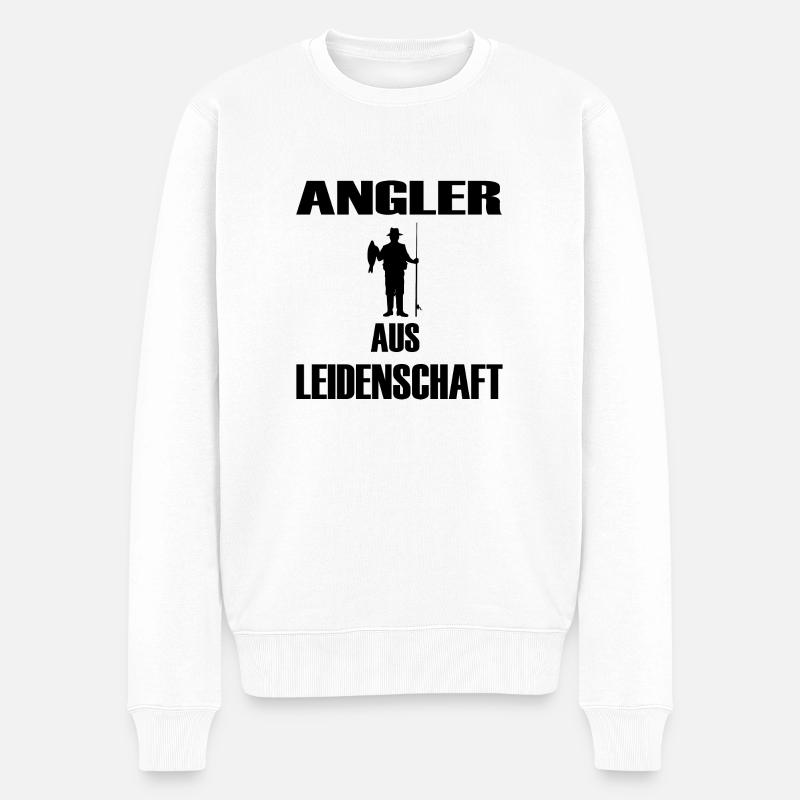 Angeln - Männer Premium Bio Pullover - Weiß