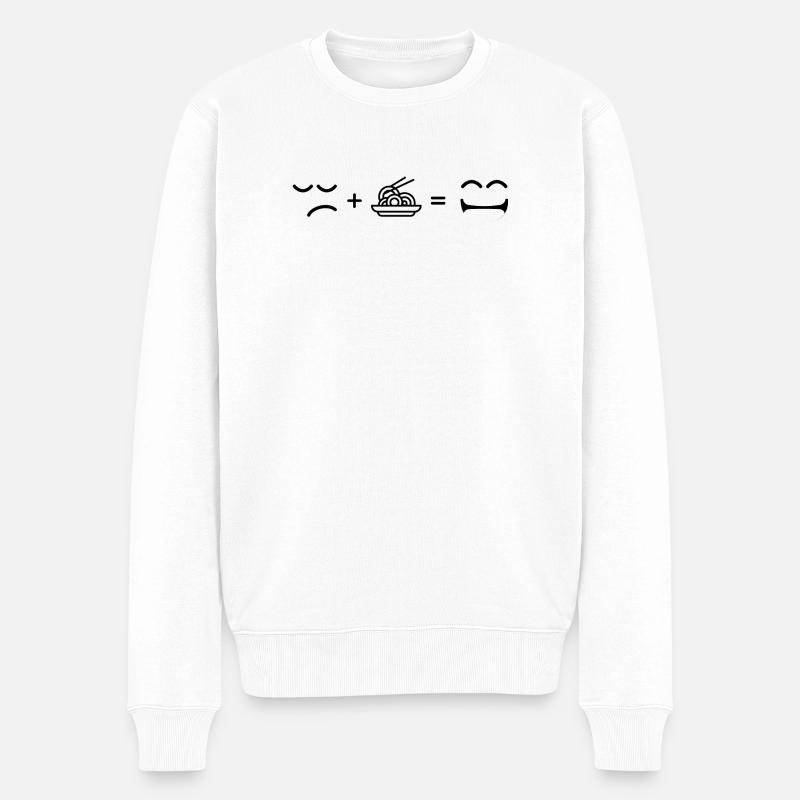 Negative Raumovale - Männer Premium Bio Pullover - Weiß
