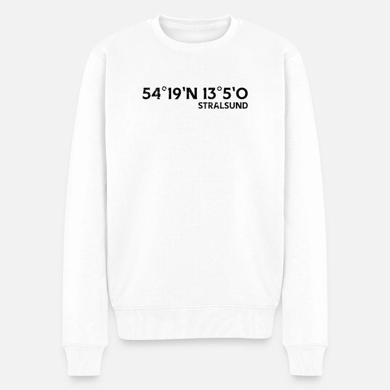 Coordonnées de Stralsund Souvenir - Pull Premium bio Homme - blanc