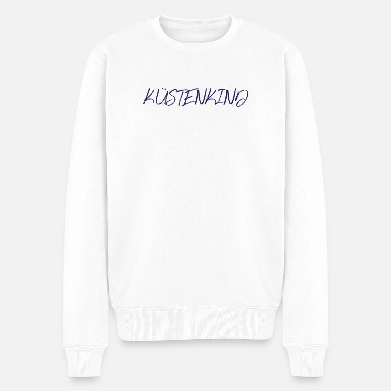 Kuestenkind, navy - Männer Premium Bio Pullover - Weiß