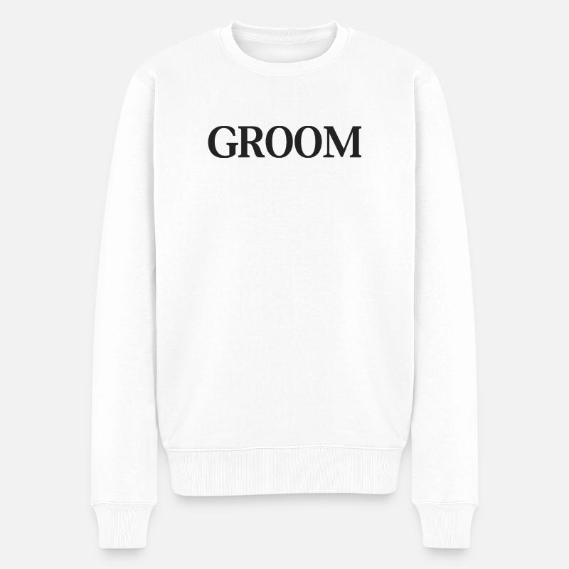 Bräutigam - Männer Premium Bio Pullover - Weiß
