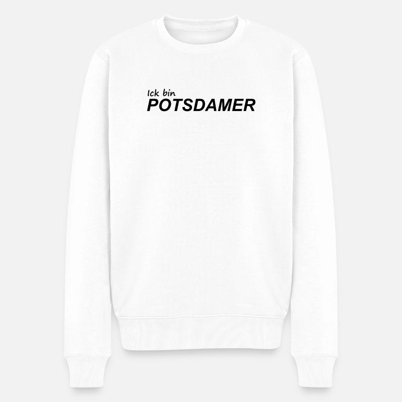 ICK BIN POTSDAMER - Männer Premium Bio Pullover - Weiß