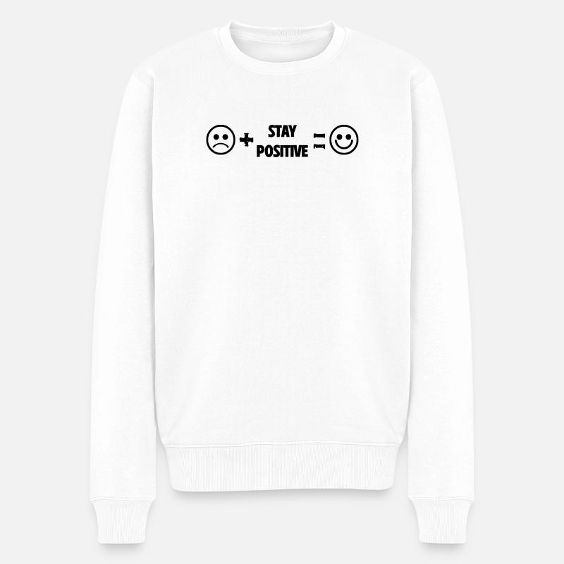 Restez positif, souriez - Pull Premium bio Homme - blanc