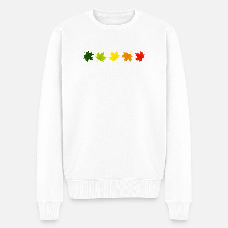 Der Herbst ist da - Männer Premium Bio Pullover - Weiß