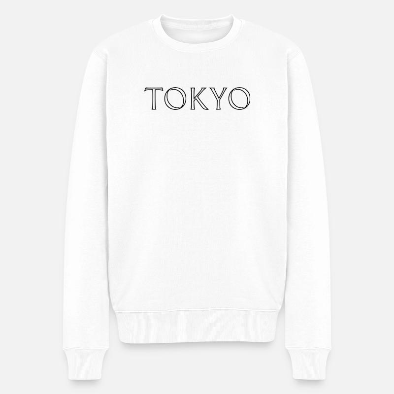Tokyo Schriftzug - Männer Premium Bio Pullover - Weiß