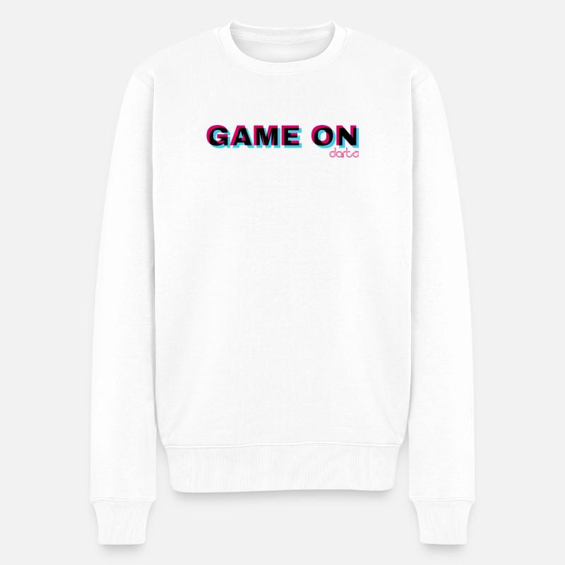 GAME ON - Männer Premium Bio Pullover - Weiß