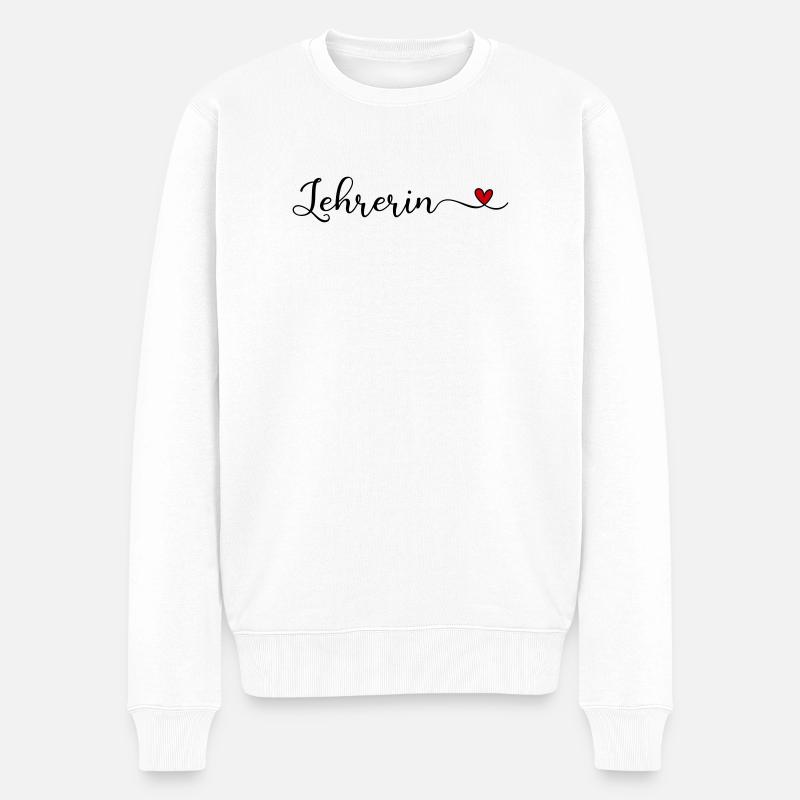 Lehrerin - Männer Premium Bio Pullover - Weiß