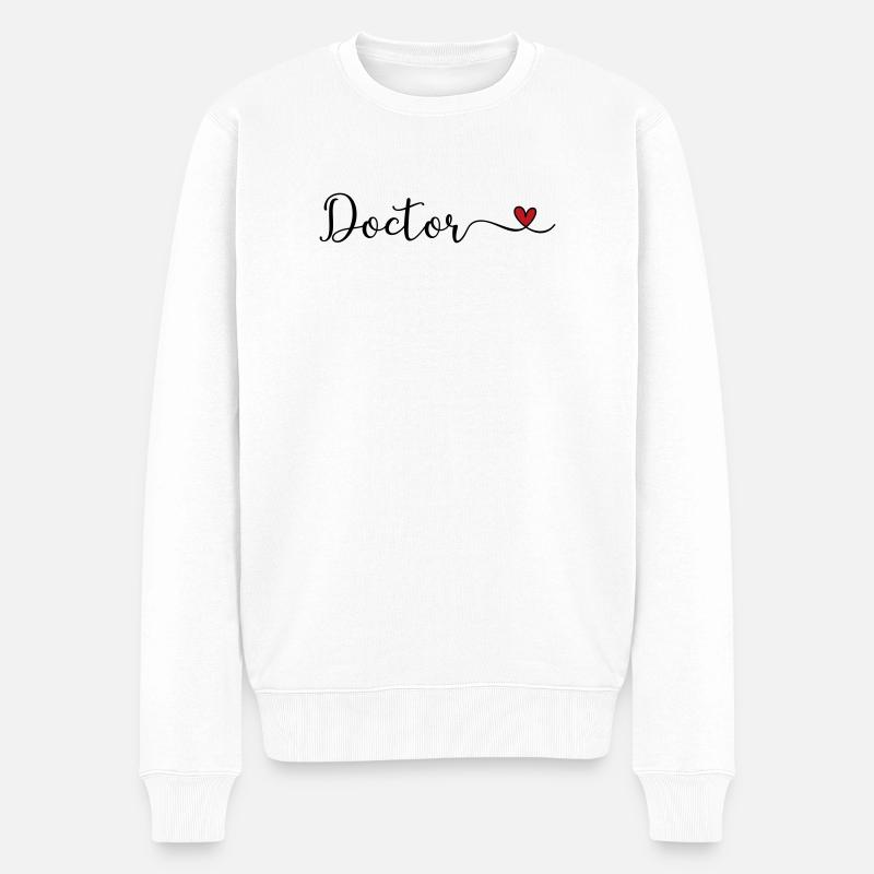 Doctor - Männer Premium Bio Pullover - Weiß