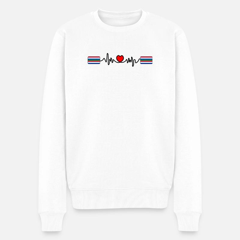 Schier Pulse Logo – Island Style - Männer Premium Bio Pullover - Weiß