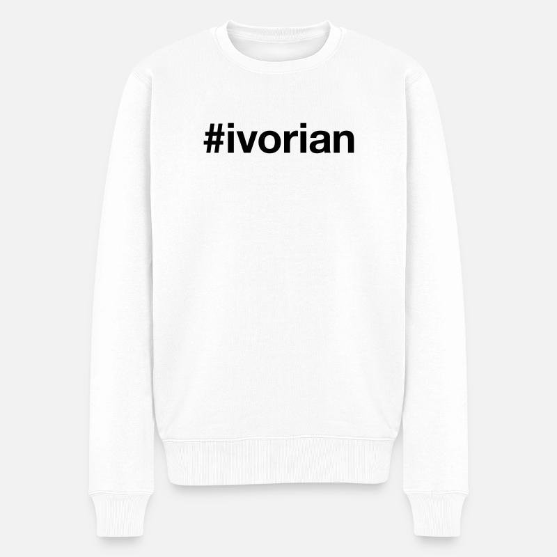 Hashtag ivoirien Côte d’Ivoire - Pull Premium bio Homme - blanc