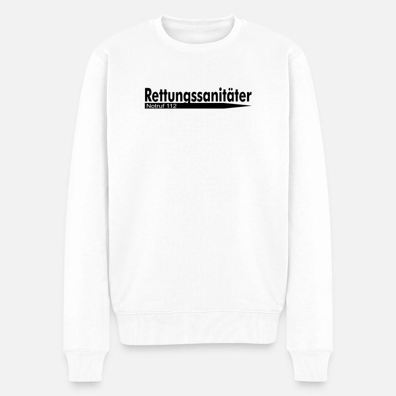 Rettungssanitäter Notruf 112 - Männer Premium Bio Pullover - Weiß