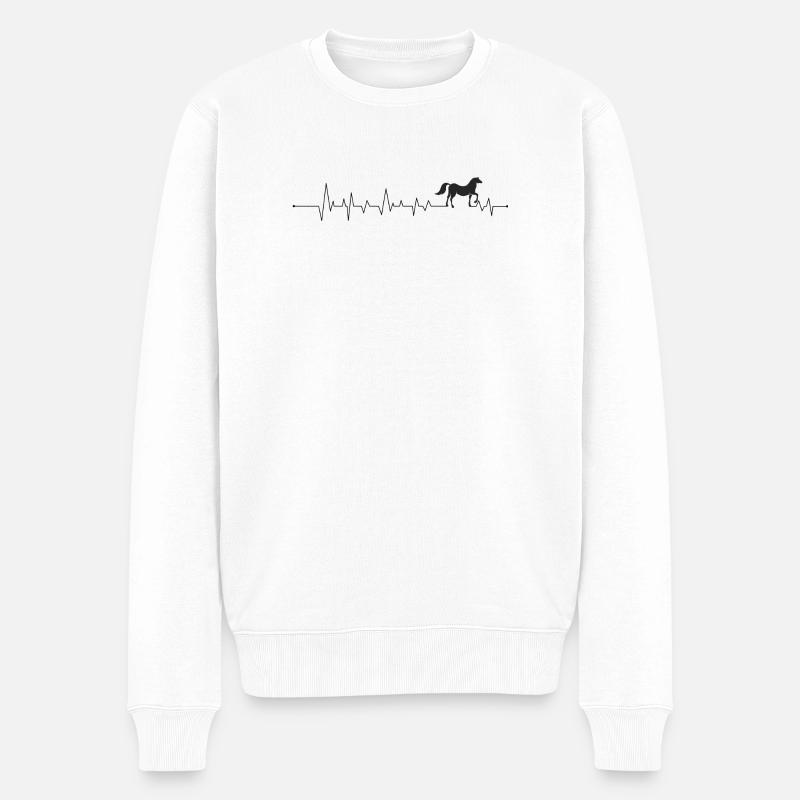 Cheval battant de cœur - Pull Premium bio Homme - blanc