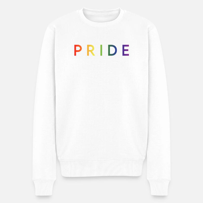 PRIDE - Männer Premium Bio Pullover - Weiß