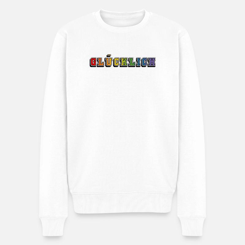 gluecklich pride LGBT - Männer Premium Bio Pullover - Weiß