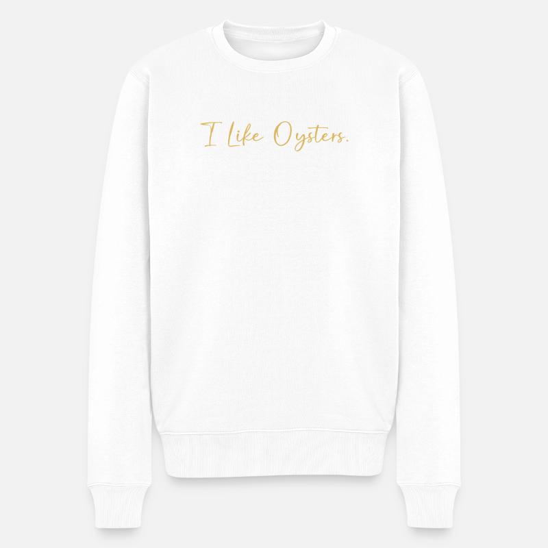 Austern - Männer Premium Bio Pullover - Weiß